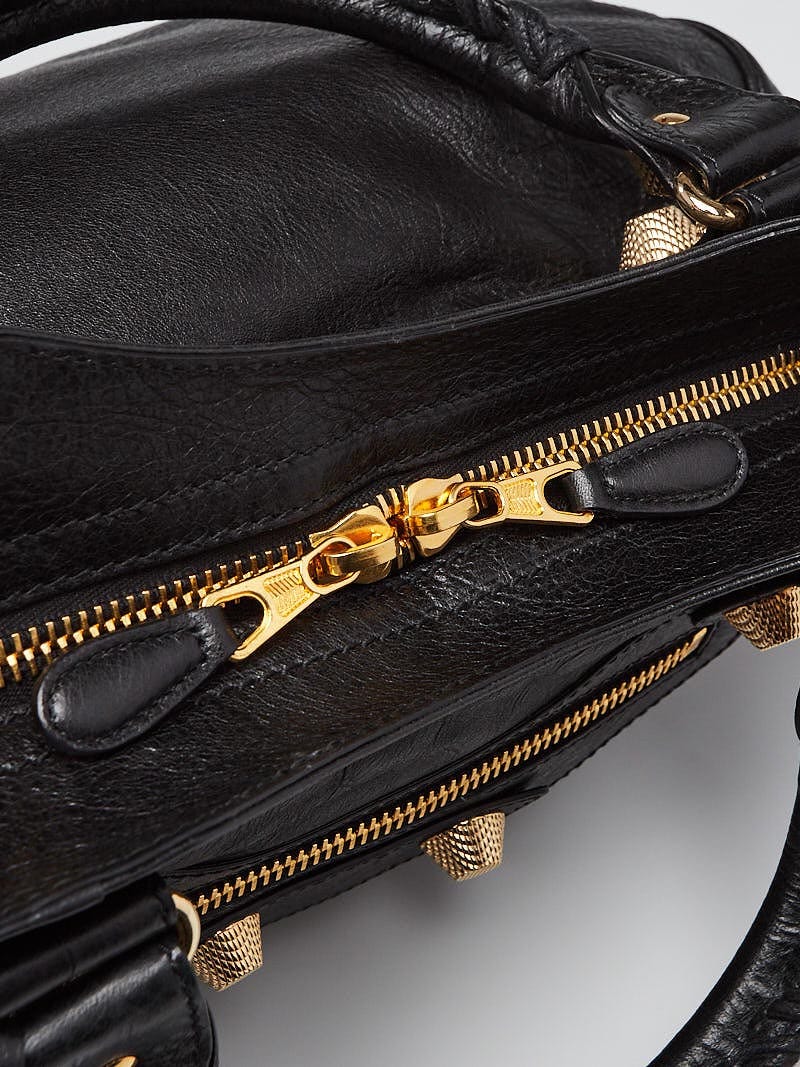 Balenciaga Black Lambskin Leather Giant 21 Gold Velo Bag | Yoogi's