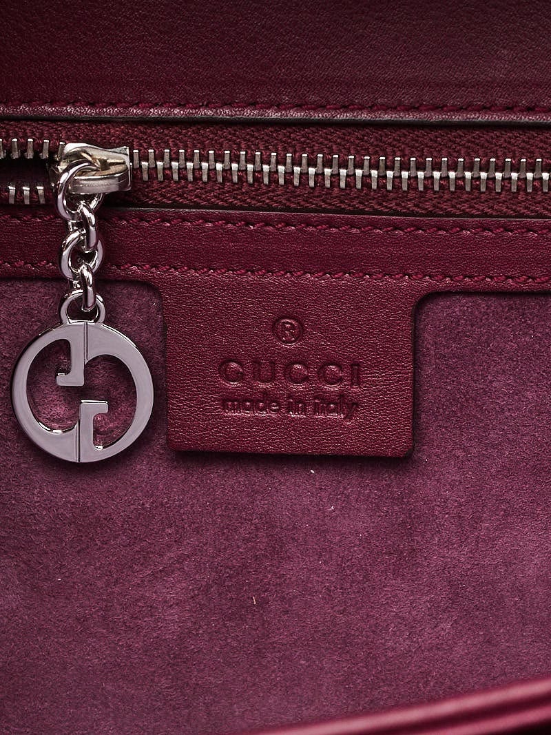 Gucci Purple Snakeskin Small Lady Lock Briefcase Clutch Bag
