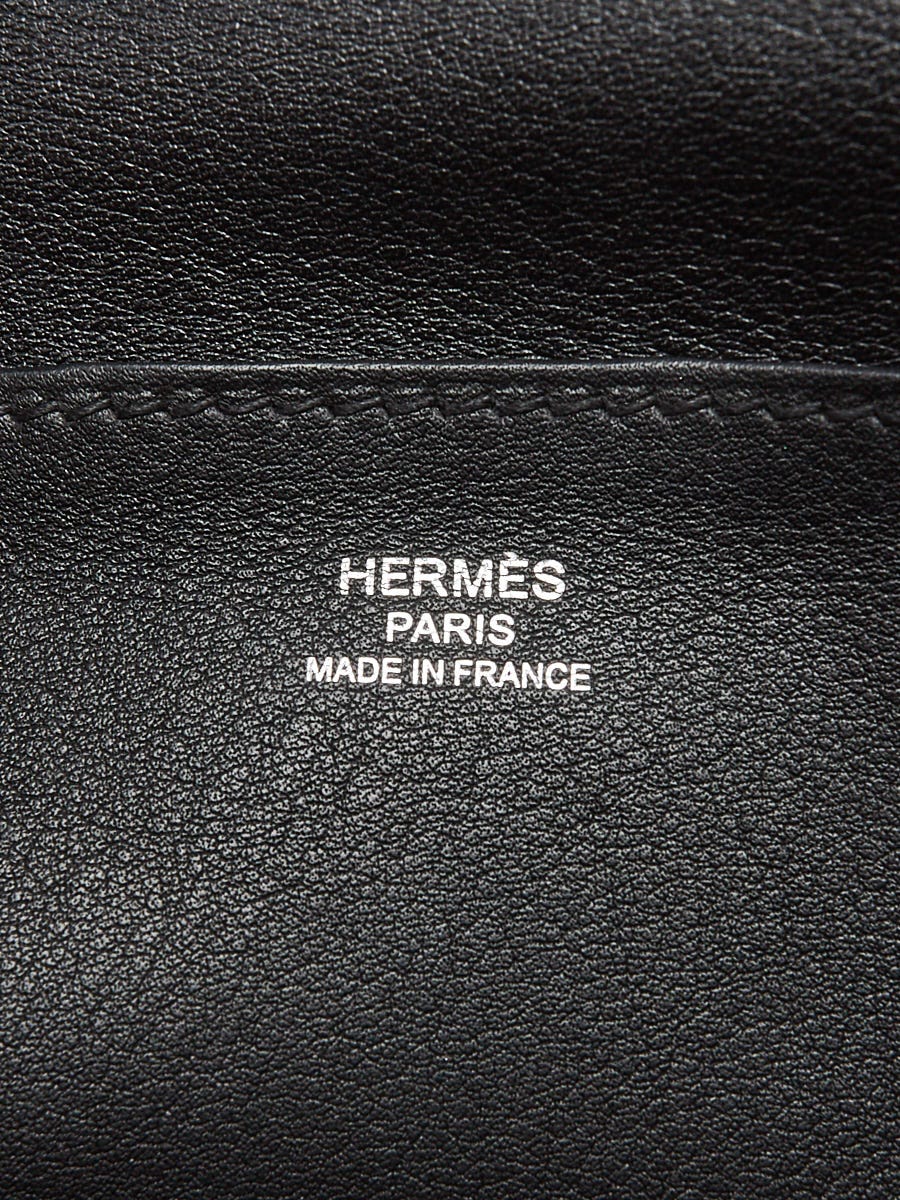 Hermes 22cm Black Swift Leather Palladium Plated Halzan Mini Bag Hermes 22cm Black Swift Leather Palladium Plated Halzan Mini Bag