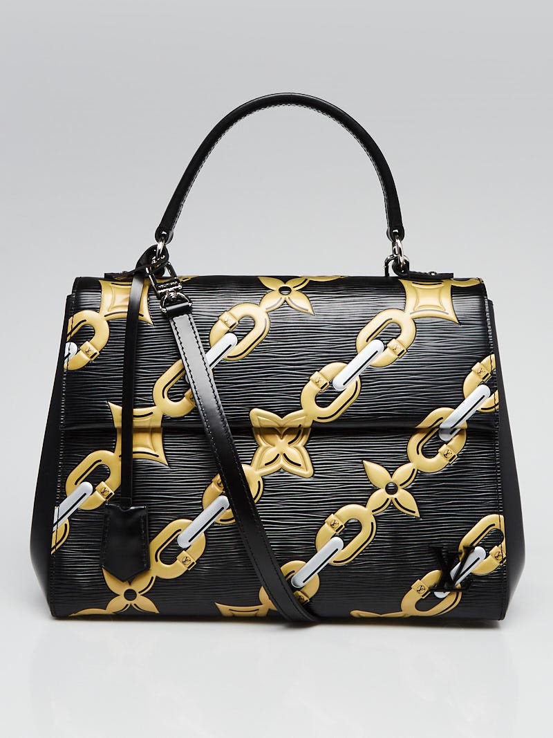 Louis Vuitton Cluny Top Handle Bag Chain Flower Print Epi Leather MM at  1stDibs