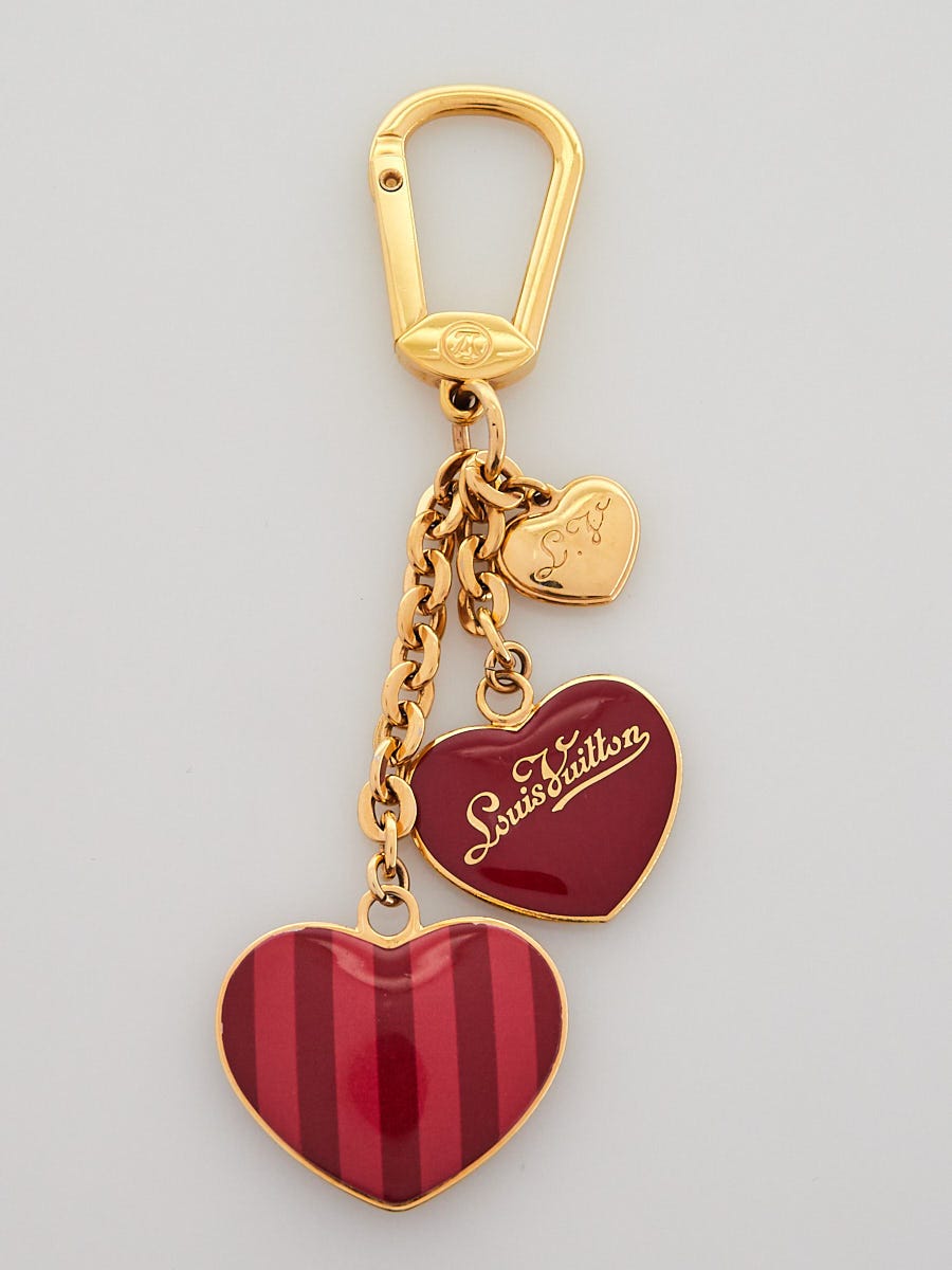 Louis Vuitton Red/Pink Striped Heart Couer Key Holder and Bag