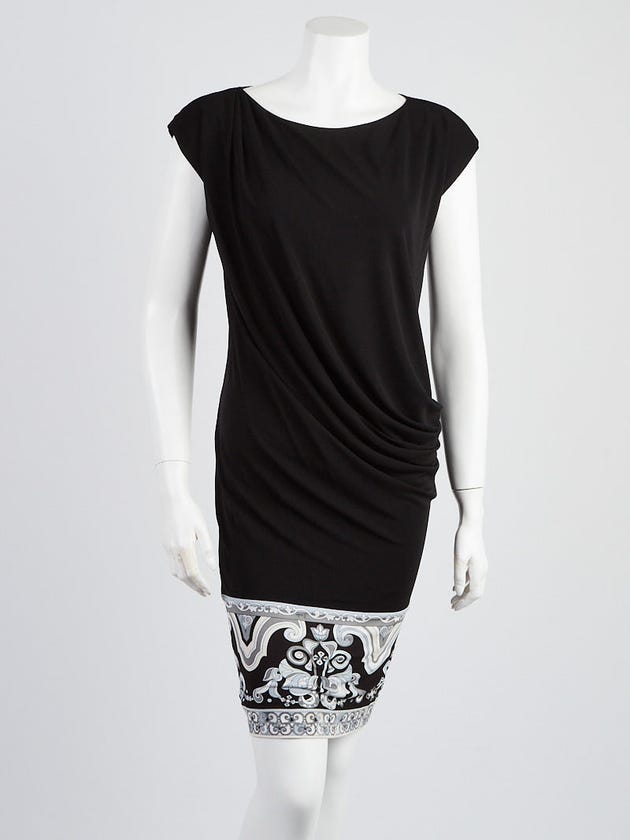 Emilio Pucci Black Viscose Drape Dress Size 4/38