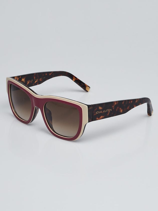 Louis Vuitton Tortoise Shell and Fuchsia Frame Aster Sunglasses Z0619E