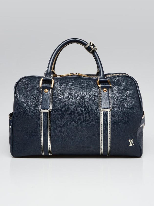 Louis Vuitton Navy Blue Tobago Leather Carryall Bag