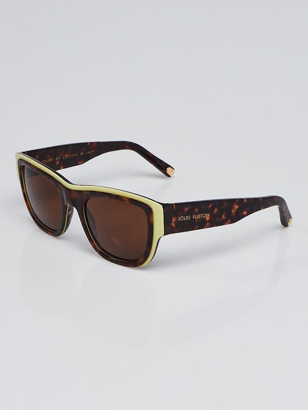 Louis Vuitton Tortoise Shell and Yellow Frame Aster Sunglasses Z0618W
