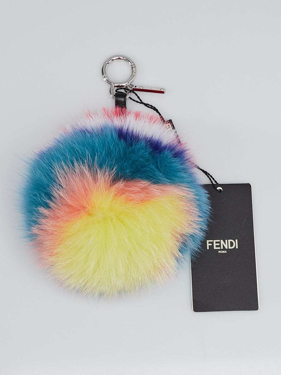 Fendi Multicolor Fox Fur Pom Pom Bag Charm Fendi