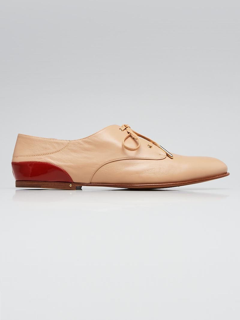 Chloe Beige Leather Oxford Flats Size 8/38.5 | Yoogi display picture 3
