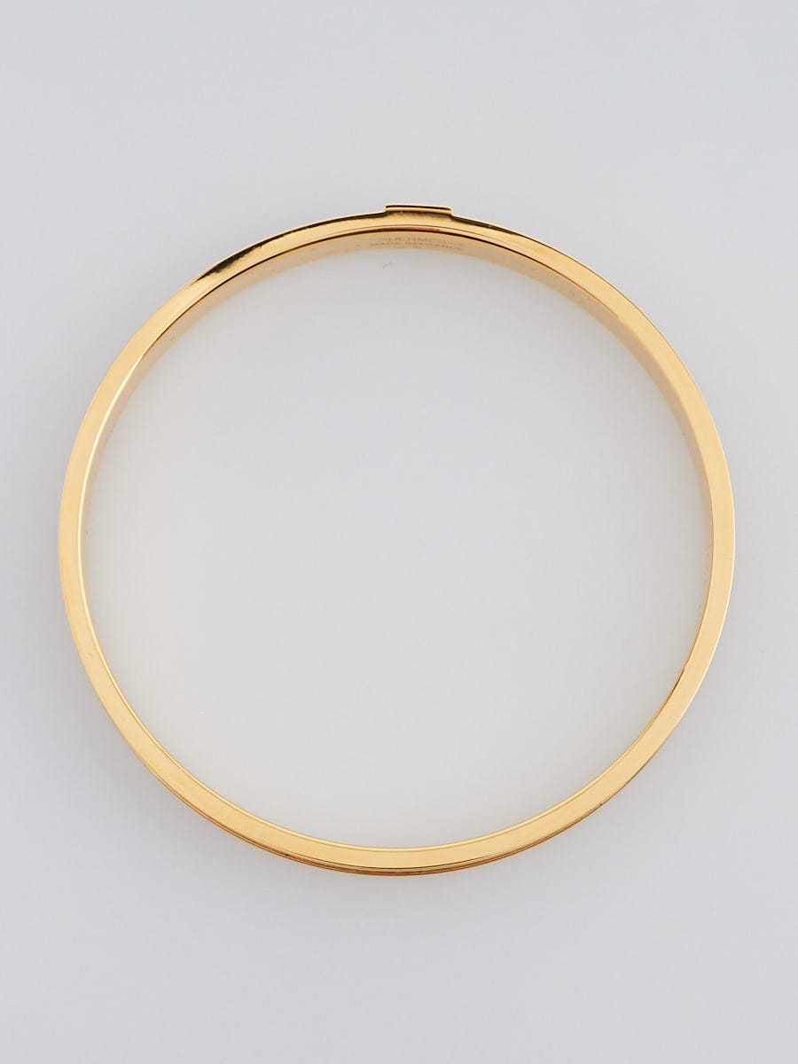 Hermes Beige Alligator and Gold Plated Kawaii 12 Bangle