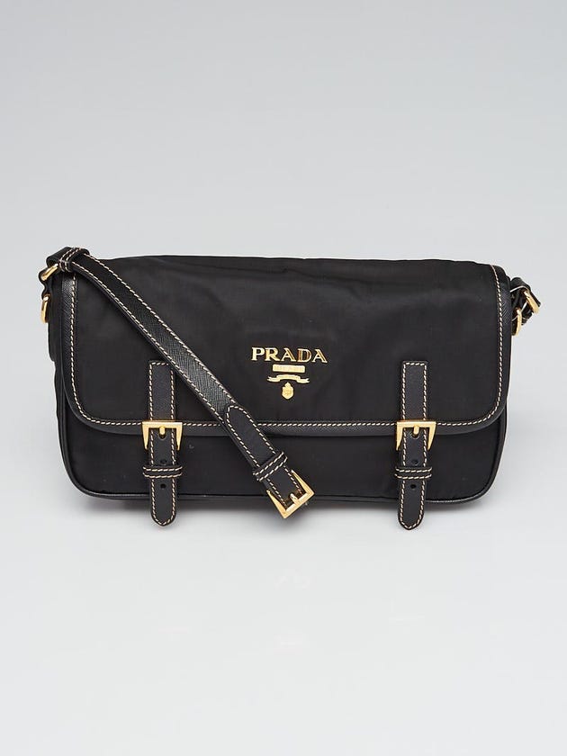 Prada Black Tessuto Nylon and Saffiano Leather Bandoliera Cross-Body Bag BT0772