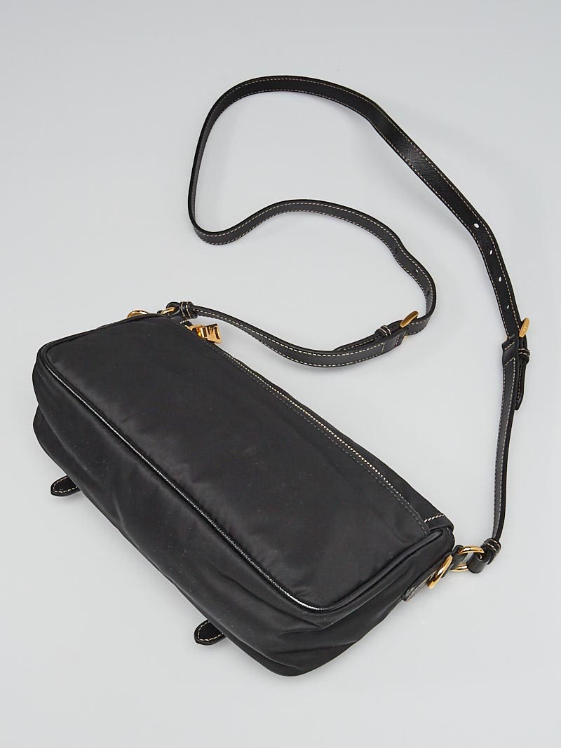 Prada Black Tessuto Nylon and Saffiano Leather Bandoliera