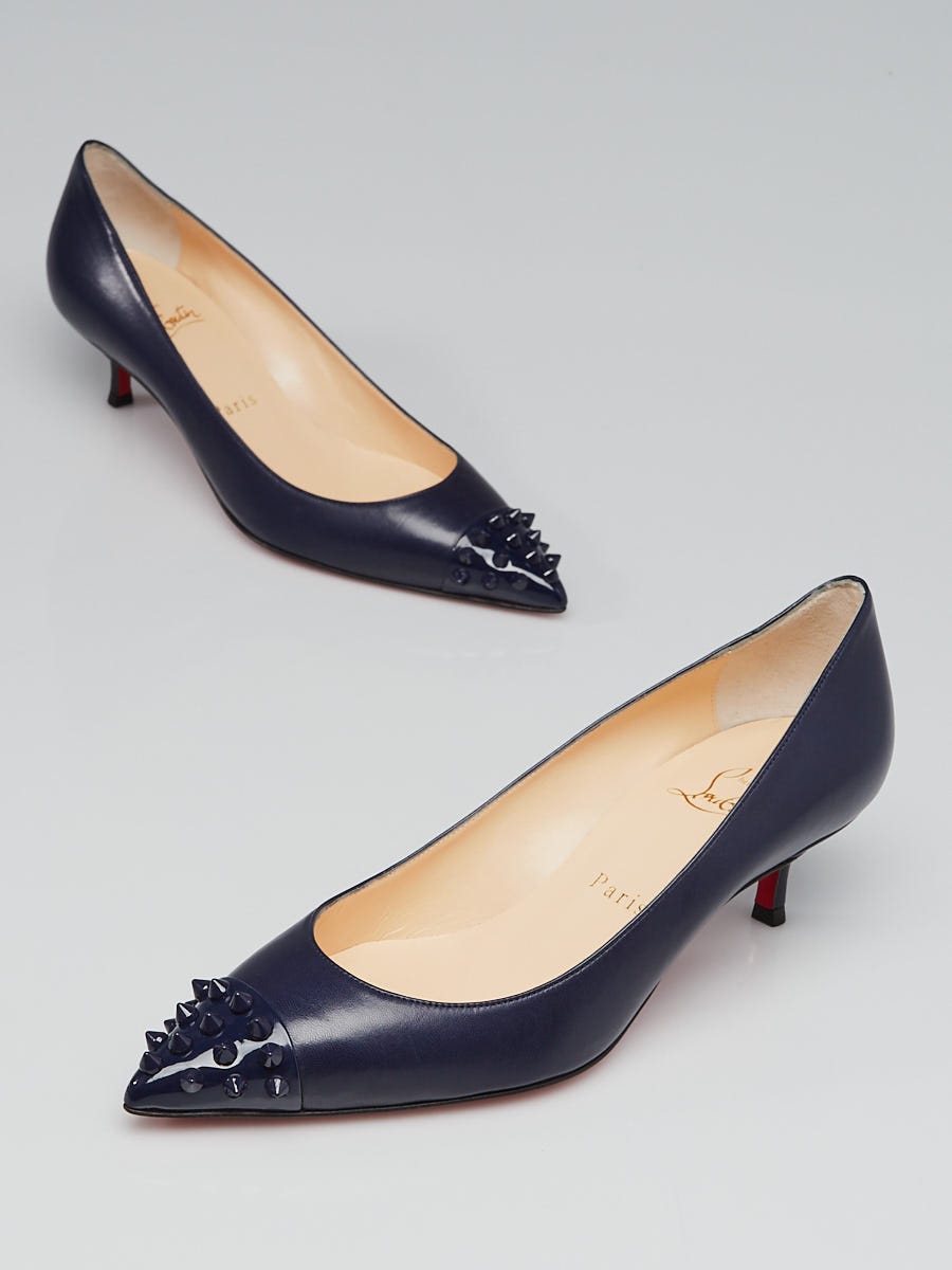 Christian Louboutin Eclipse Leather Studded Cap Toe Geo 45 Pumps Size 6.5 37 Yoogi s Closet