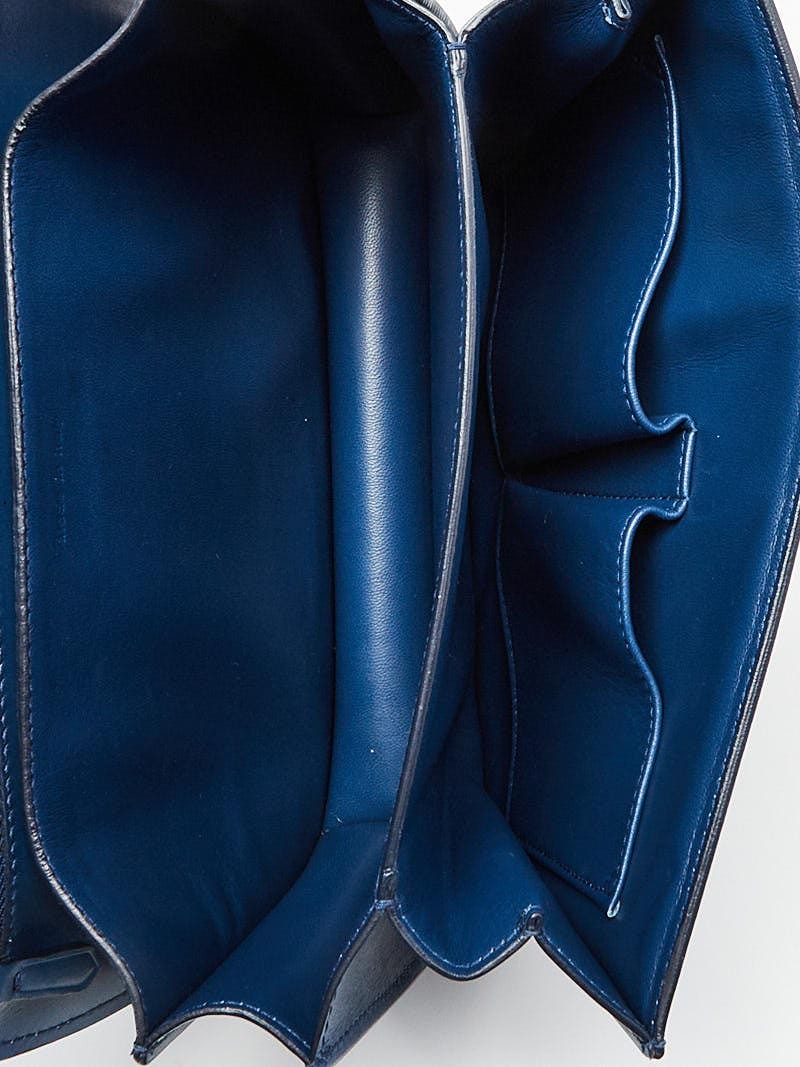 Celine Blue Calf Leather Medium Classic Box Bag | Yoogi's Closet
