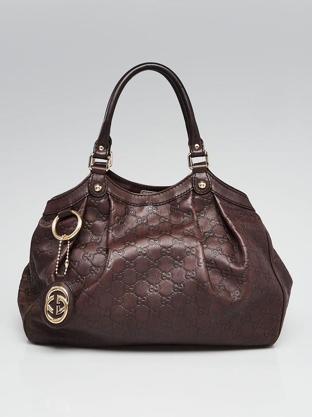 Gucci Dark Brown Guccissima Leather Medium Sukey Tote Bag