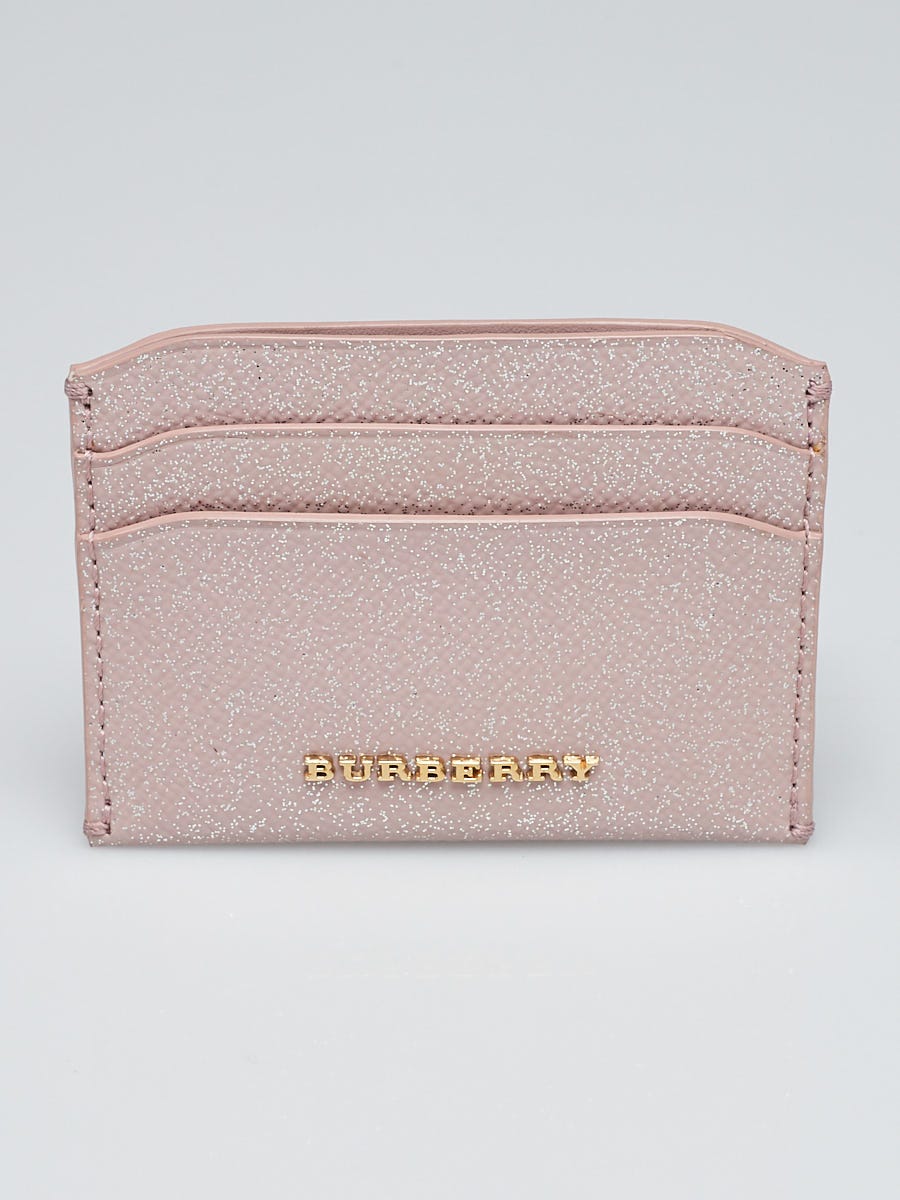 Burberry Pale Orchid Glitter Patent Leather Izzy Card Case - Yoogi's Closet