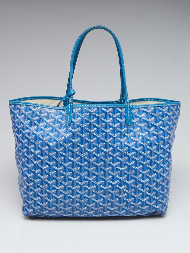 Goyard Light Blue Chevron Print Coated Canvas St. Louis PM Tote Bag
