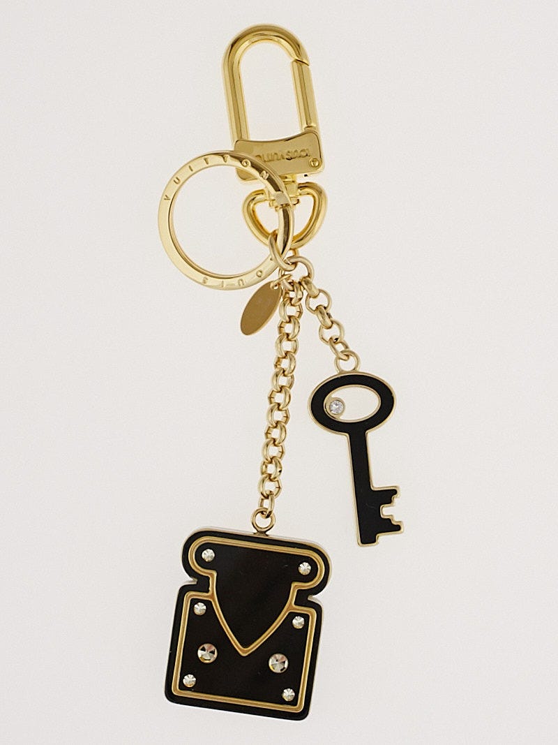 Louis Vuitton Black & Gold Key and Lock Key Holder and Bag Charm