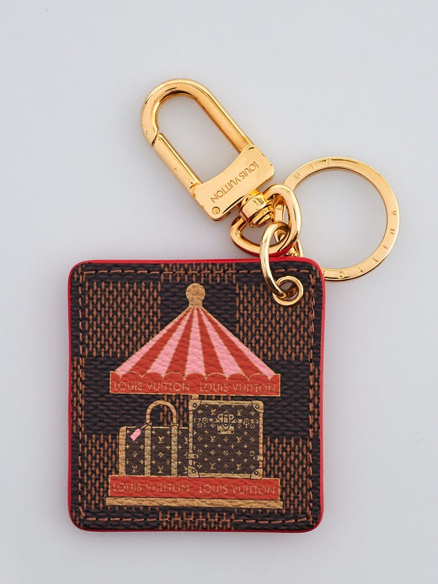 Louis Vuitton Limited Edition Damier Canvas Illustre Pink Carousel Key Holder and Bag Charm