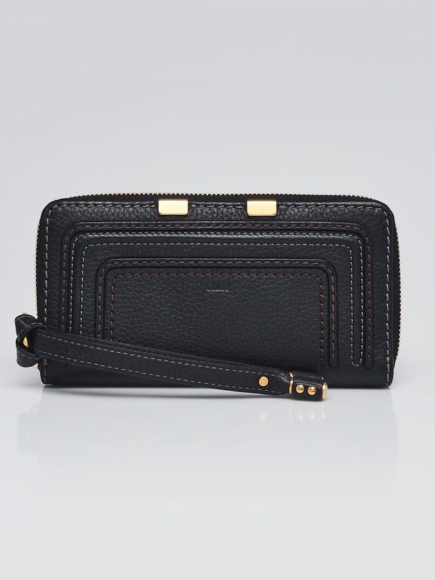 Chloe Black Leather Marcie Zippy Wallet/Wristlet