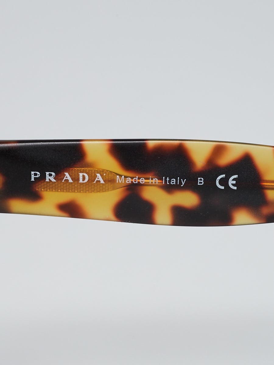 Prada Tortoise Shell Plastic Square Frame Logo Sunglasses-SPR07PA