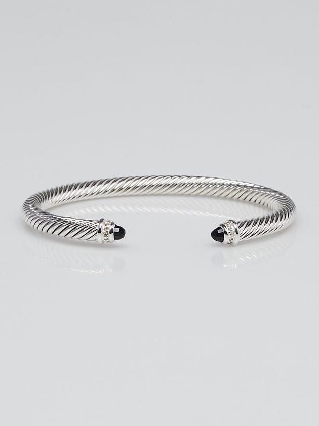 David Yurman 5mm Black Onyx and Diamond Cable Classics Bracelet