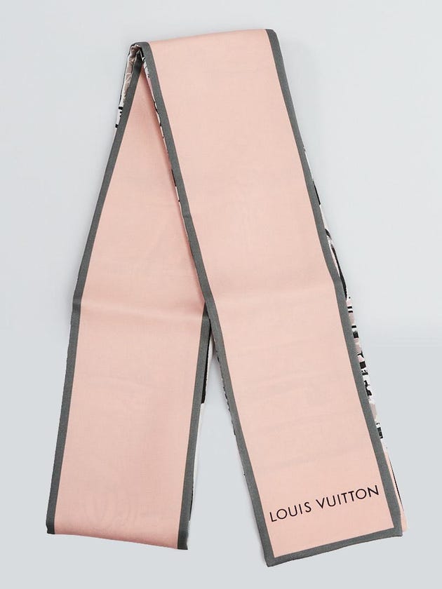 Louis Vuitton Pink/Grey Silk Bandeau Scarf