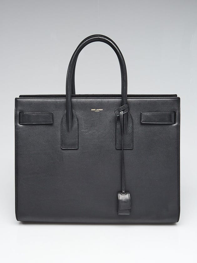 Yves Saint Laurent Black Smooth Leather Medium Sac de Jour Bag