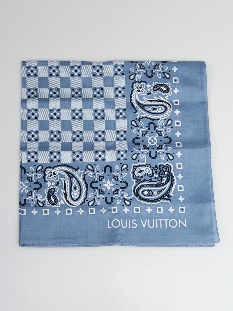 Louis Vuitton Blue On The Road Bandana Scarf - Yoogi's Closet