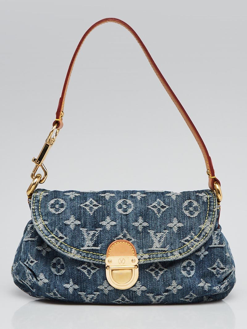 Authentic NEW Louis Vuitton Monogram Blue Denim Mini Pleaty Bag