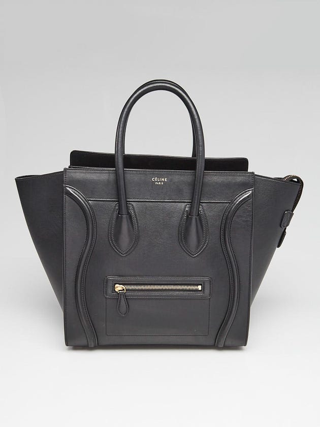 Celine Black Smooth Calfskin Leather Mini Luggage Tote Bag