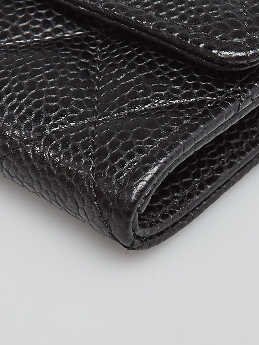 Chanel Black Quilted Caviar Leather Trifold Wallet Chanel | The Luxury  Closet