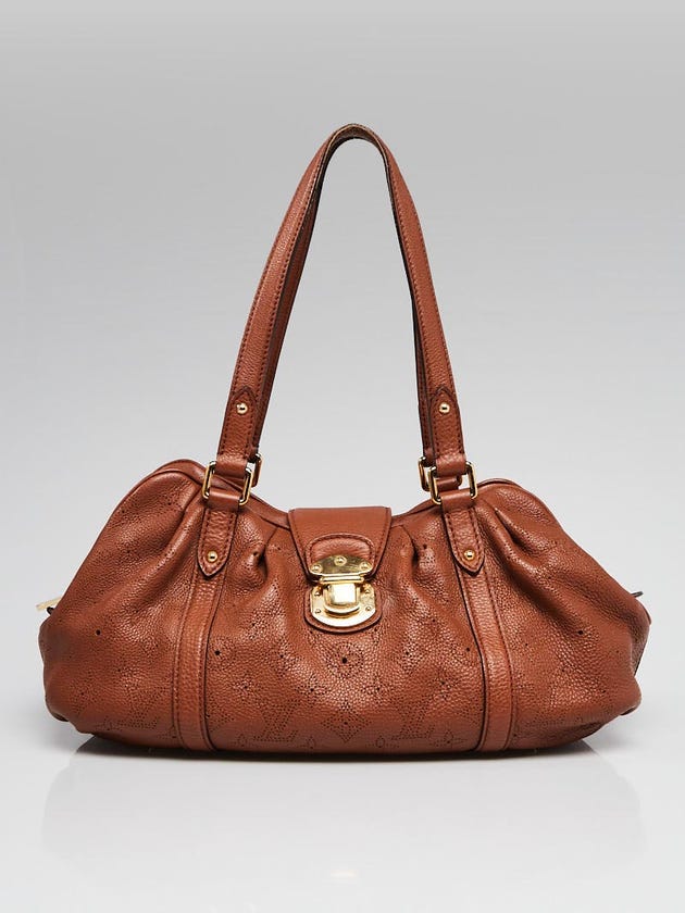Louis Vuitton Cognac Monogram Mahina Leather Lunar PM Bag