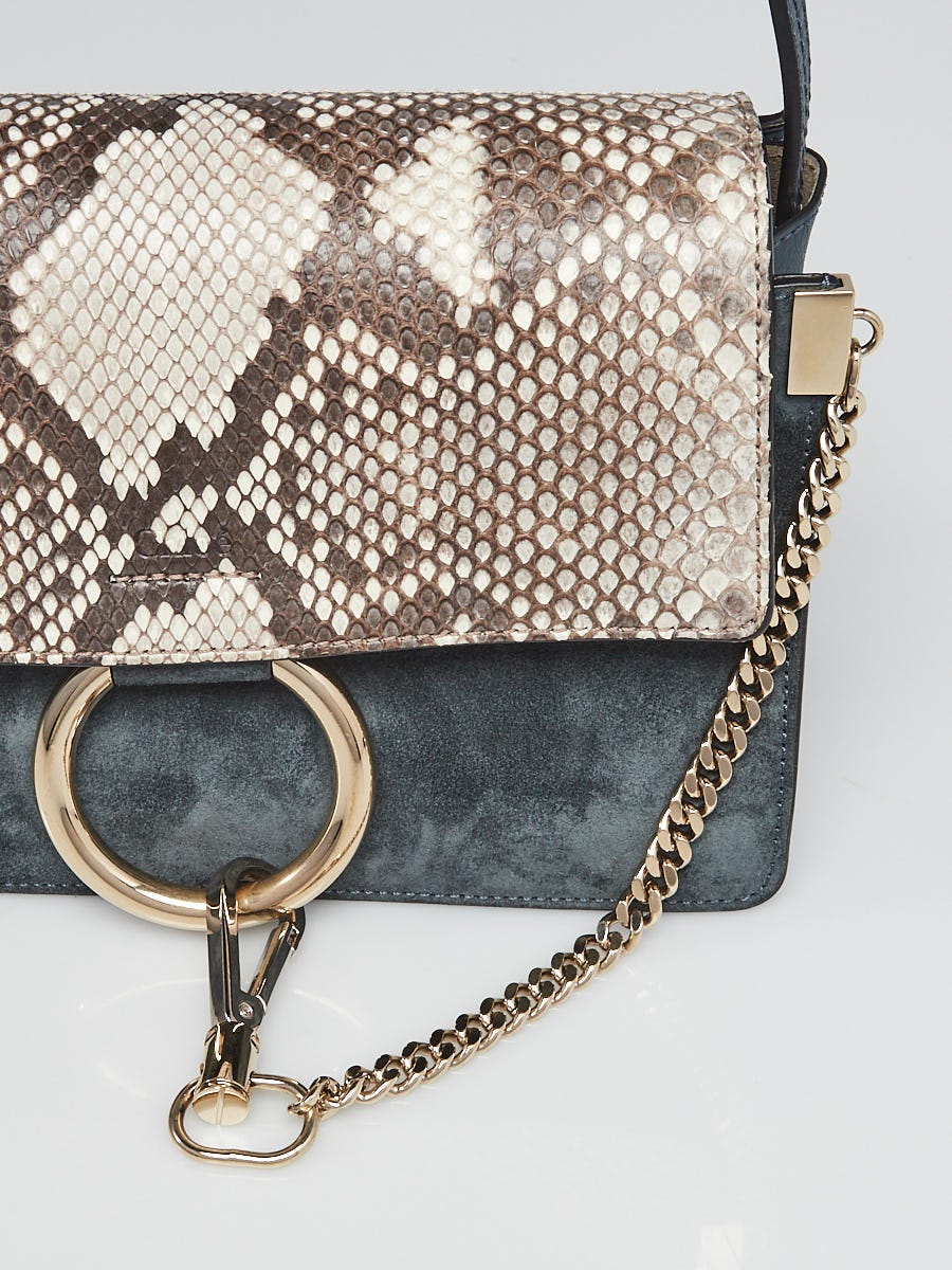 Chloe Blue Leather Small Faye Shoulder Bag - Yoogi's Closet