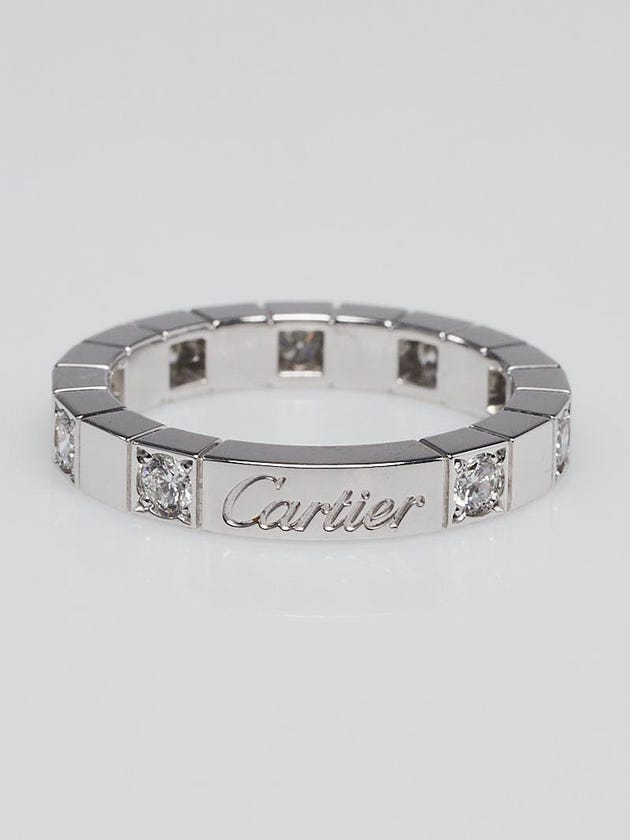Cartier 18k White Gold and Diamond Lanieres Ring Size 4.75/50