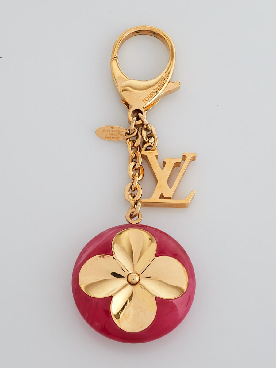 Louis Vuitton Fuchsia Hollow Flower Key Chain and Bag Charm - Yoogi's Closet