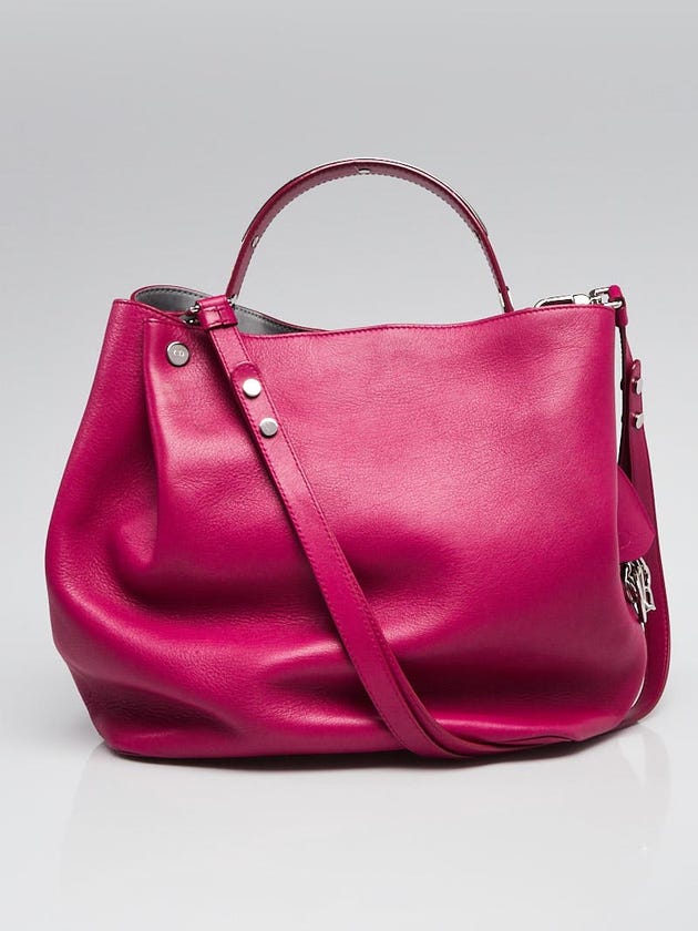 Christian Dior Fuchsia Leather Diorific Bucket Bag