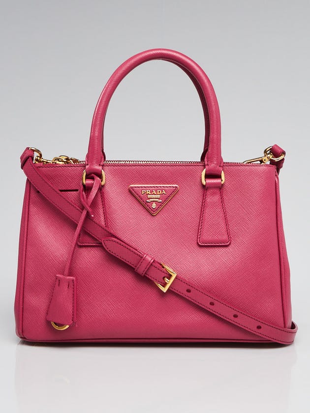 Prada Fuxia Saffiano Lux Leather Mini Tote Bag BN2316