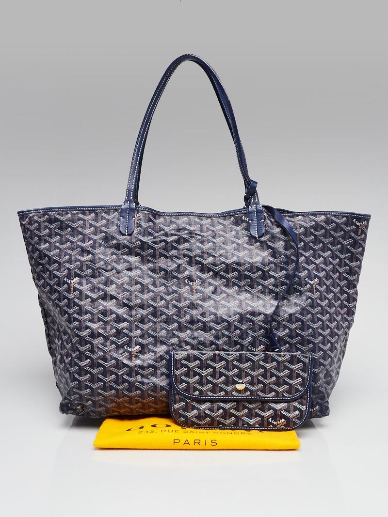 Goyard Blue Chevron Coated Canvas St. Louis GM Tote Bag