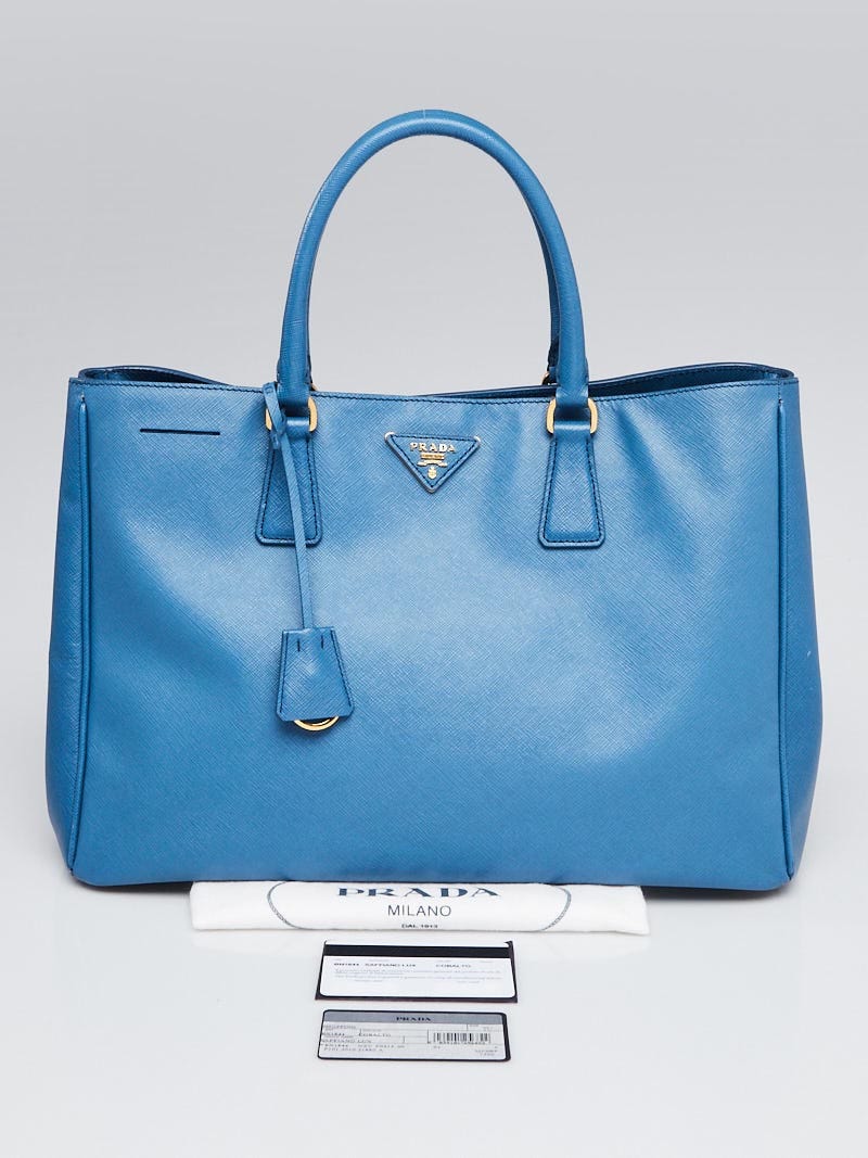 Prada Cobalto Saffiano Lux Leather Tote Bag BN1844 - Yoogi's Closet