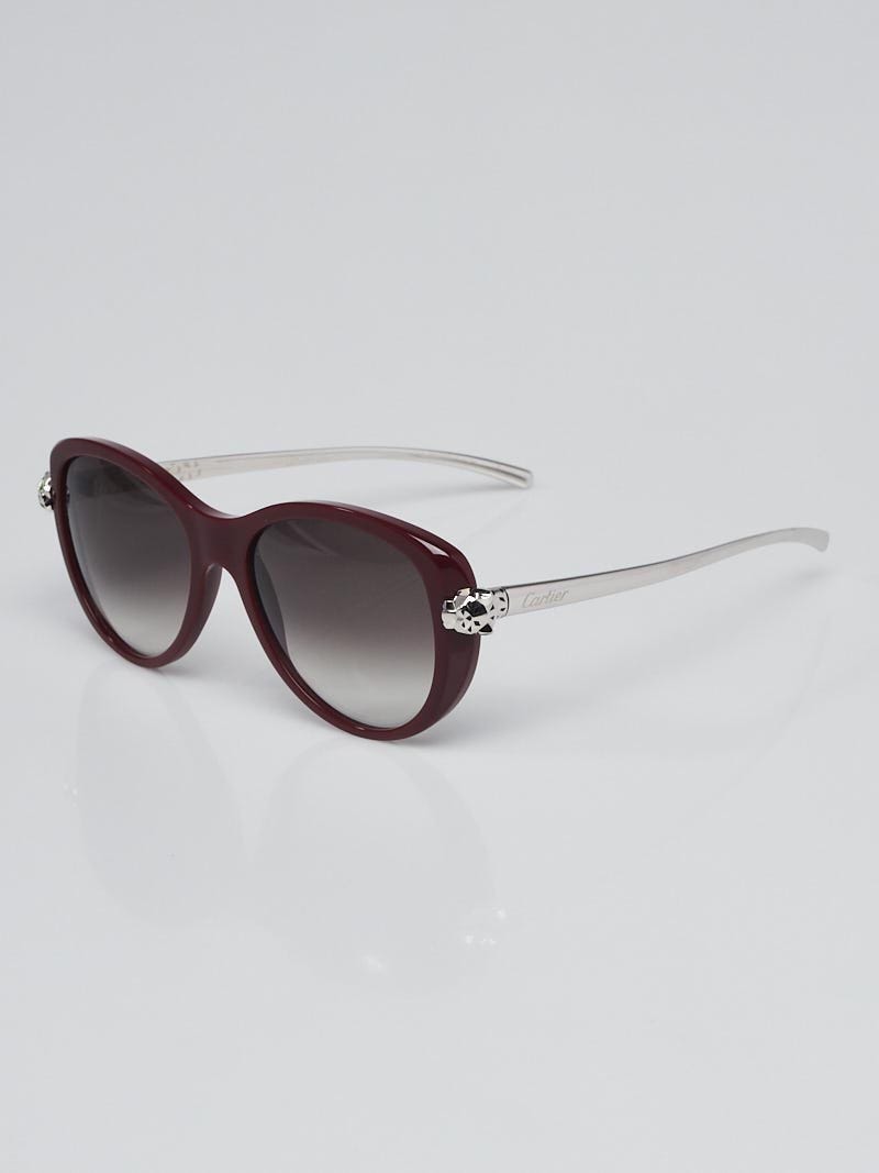 Cartier Red Acetate Frame Panthere Wild Sunglasses 135 Yoogi s Closet