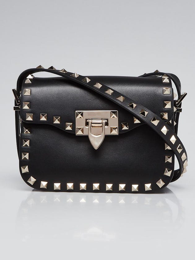 Valentino Black Smooth Leather Rockstud Small Crossbody Bag