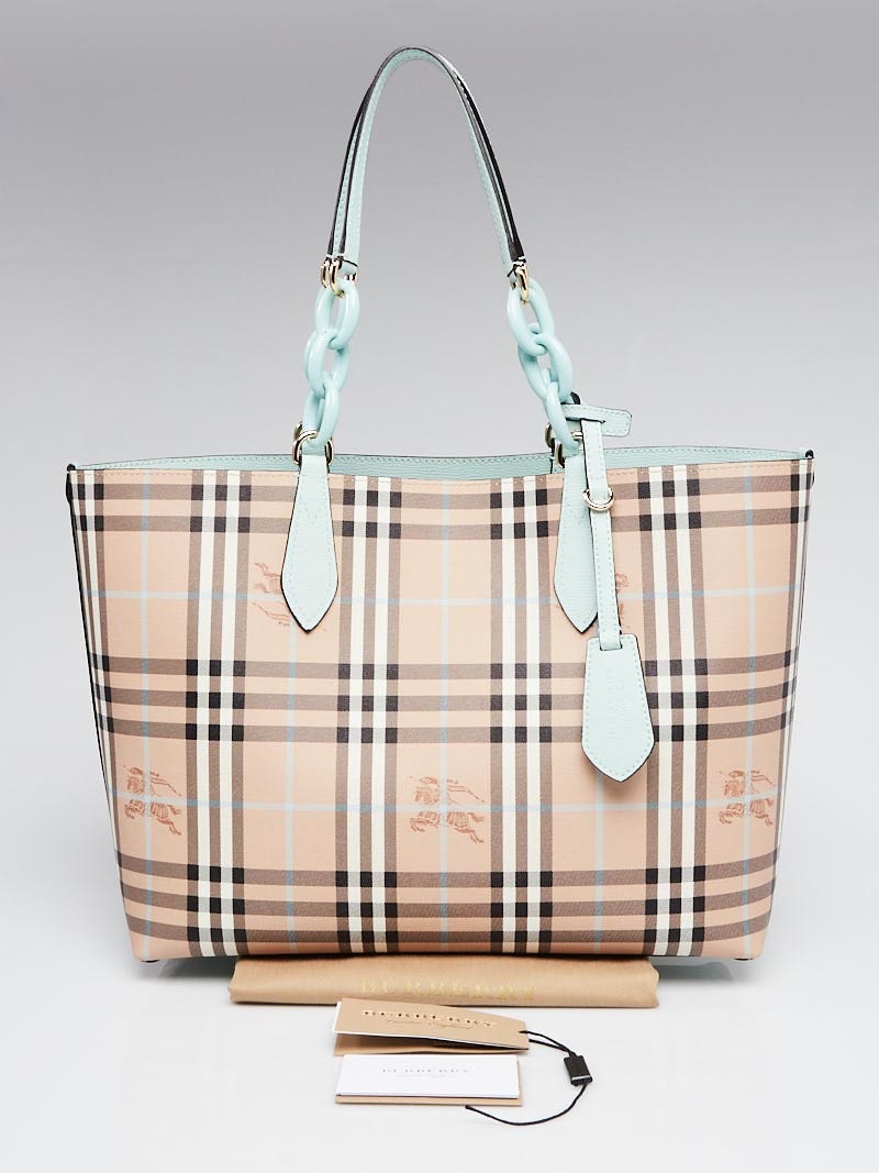 美品　BURBERRY London刺繍　水色 ノバ ノースリーブサイズ2 Mini Reversible Bloomsbury Tote​ in Blue/atom blue - Women