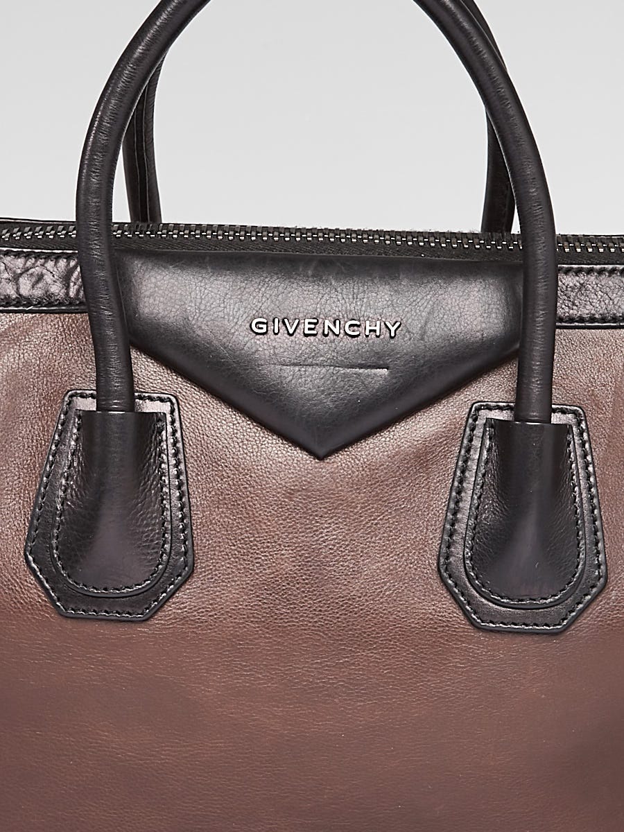 Givenchy Black/Brown Leather Medium Antigona Bag | Yoogi's