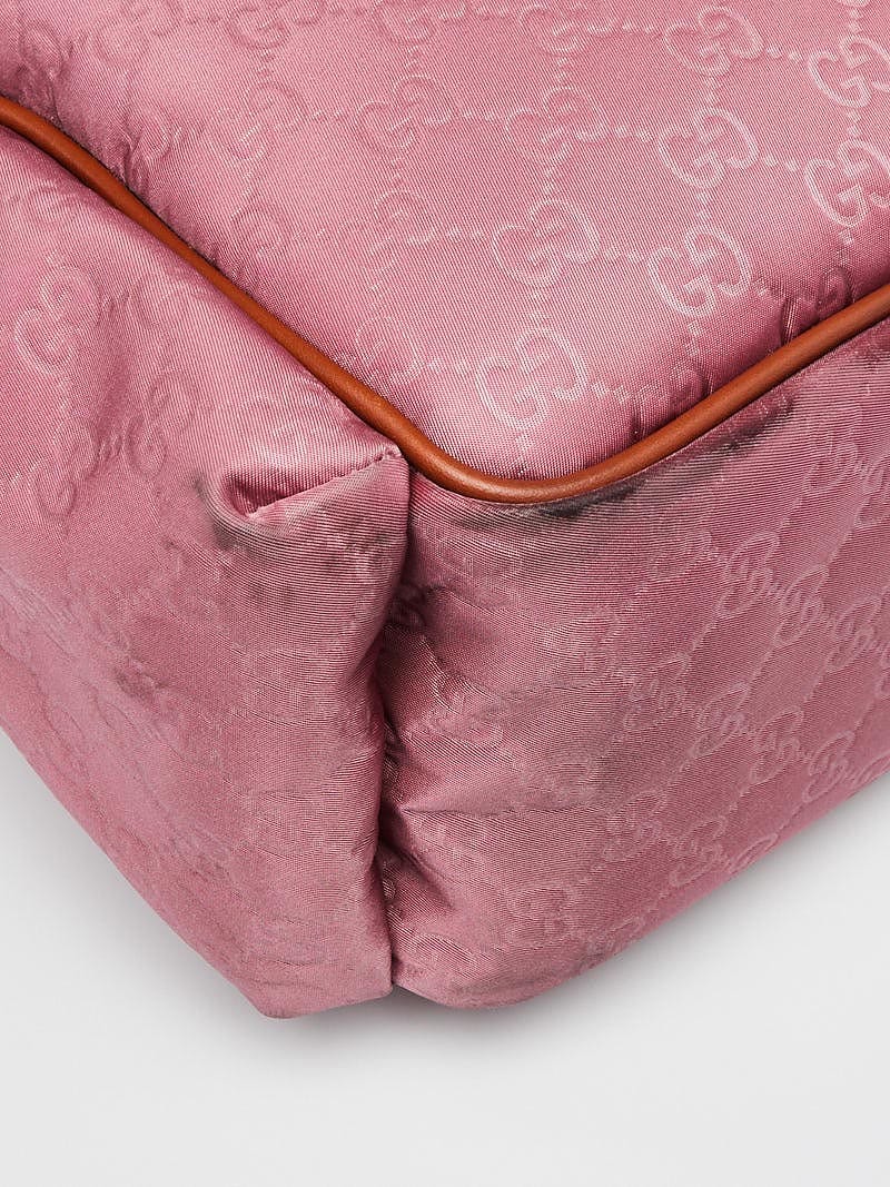 Gucci Pink GG Nylon Diaper Bag - Yoogi's Closet