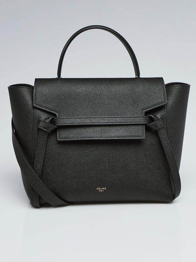 Celine Black Grained Calfskin Leather Micro Belt Bag