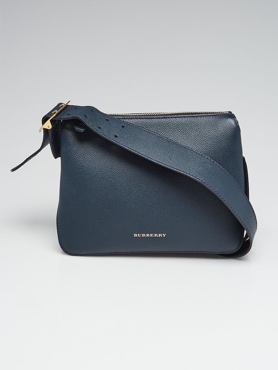 Burberry Blue Carbon Grained Leather Helmsley Bag - Yoogi's Closet