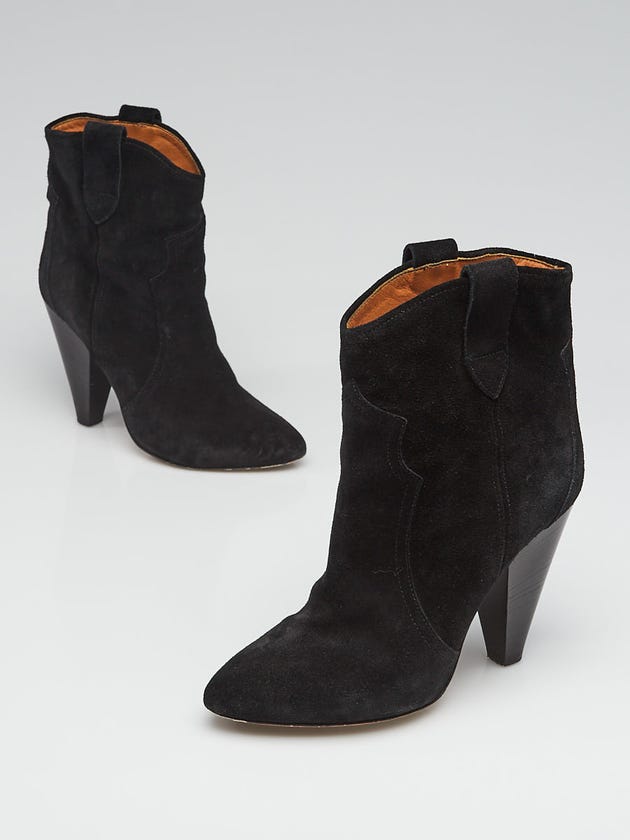 Isabel Marant Etoile Black Suede Roxann Booties Size7.5/38