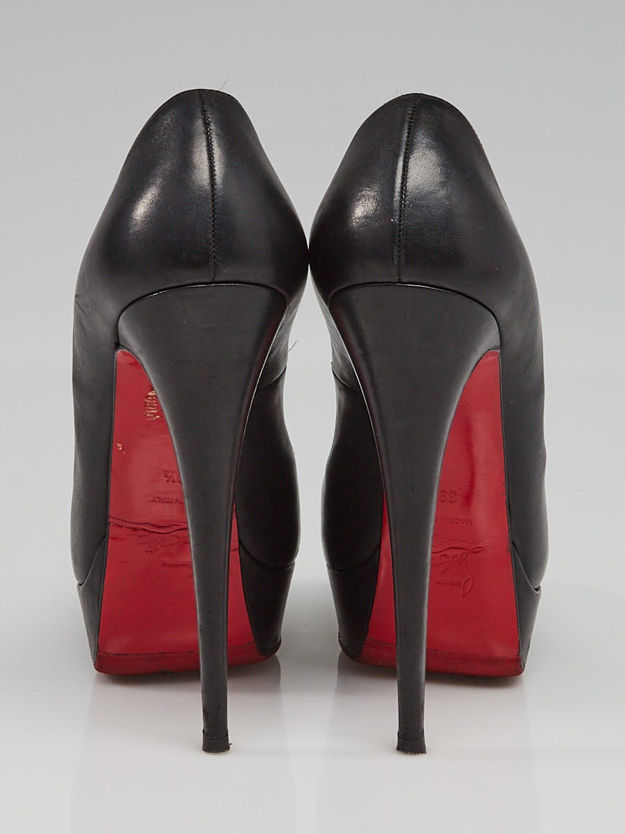 Christian Louboutin Black Calf VIP Leather Lady Peep 150