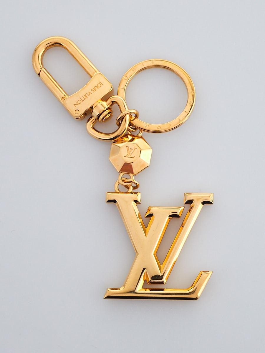 Louis Vuitton Bag Charm Key Holder LV Facettes Gold in Brass with Brass - US