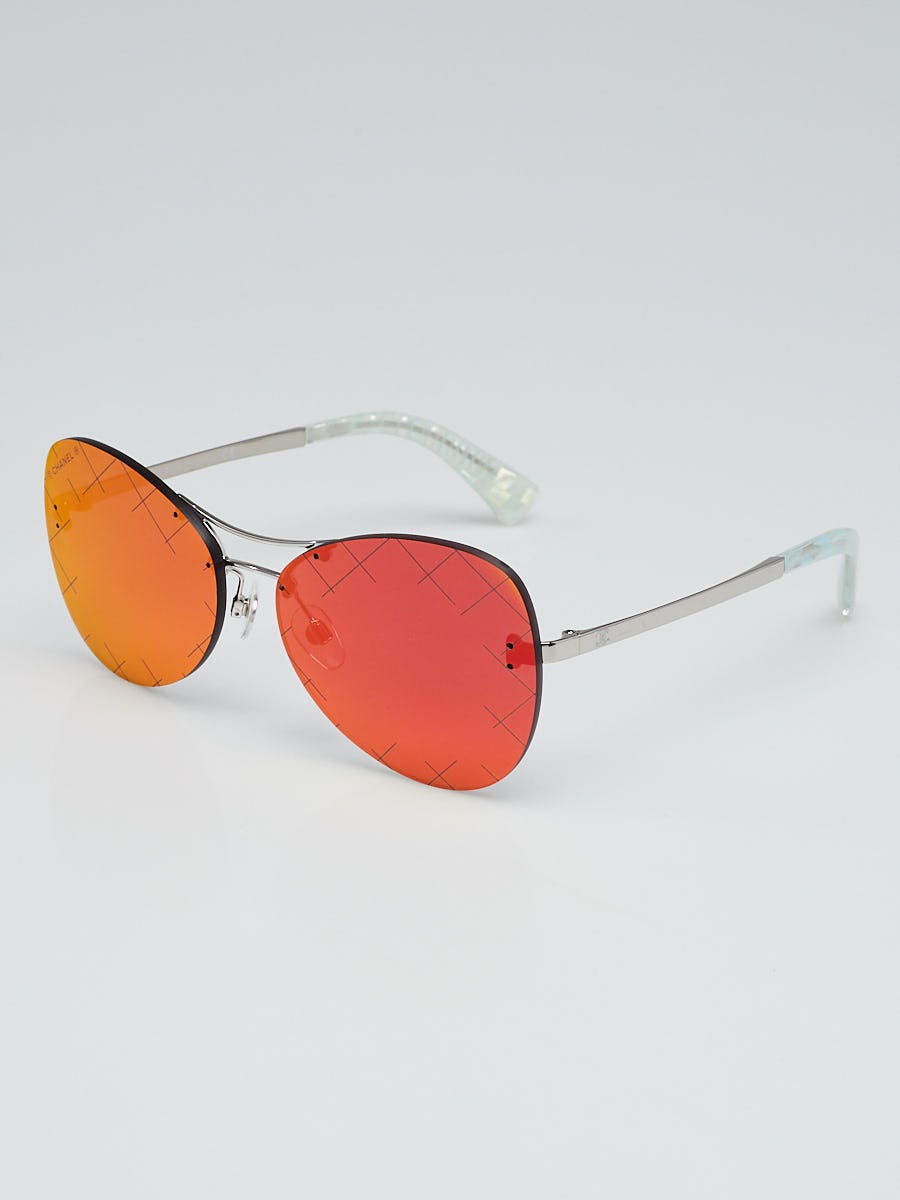 chanel red mirror sunglasses