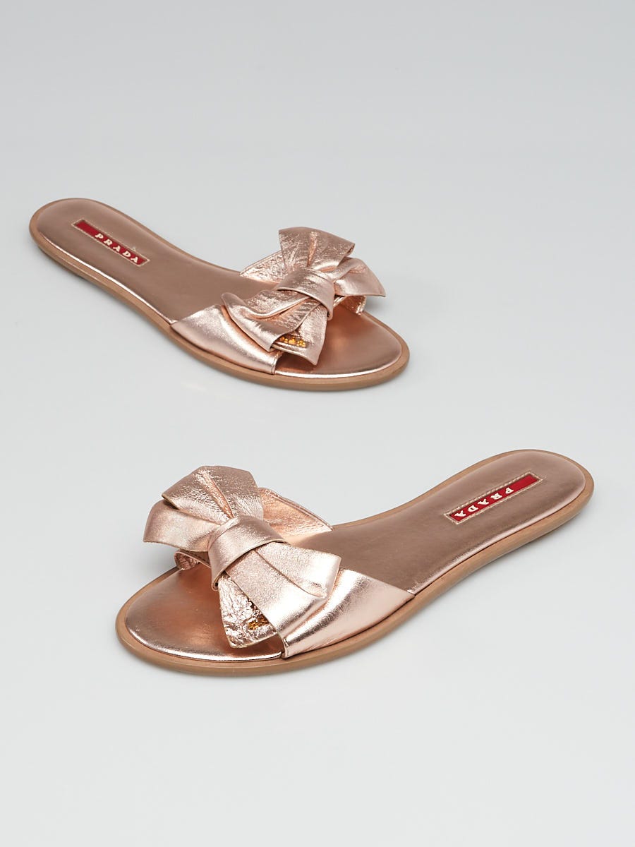 Rose gold sale bow sandals